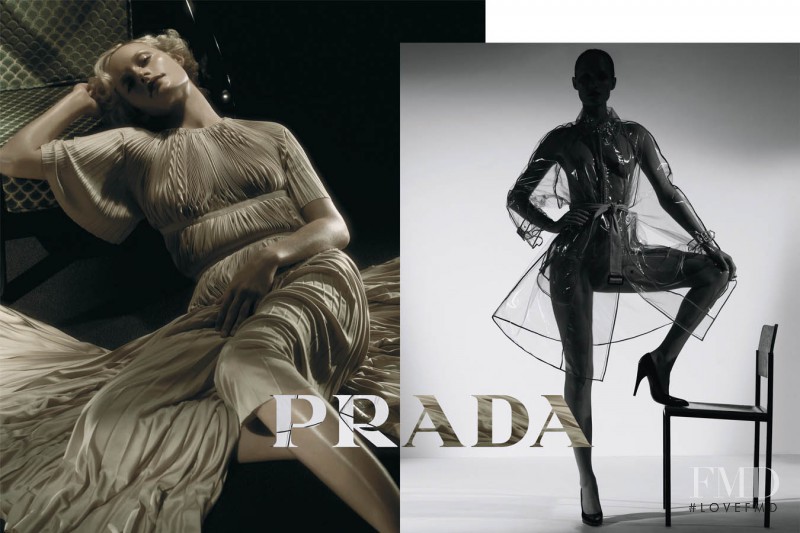 Amber Valletta featured in  the Prada advertisement for Autumn/Winter 2002