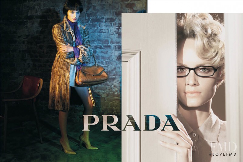 Amber Valletta featured in  the Prada advertisement for Autumn/Winter 2002