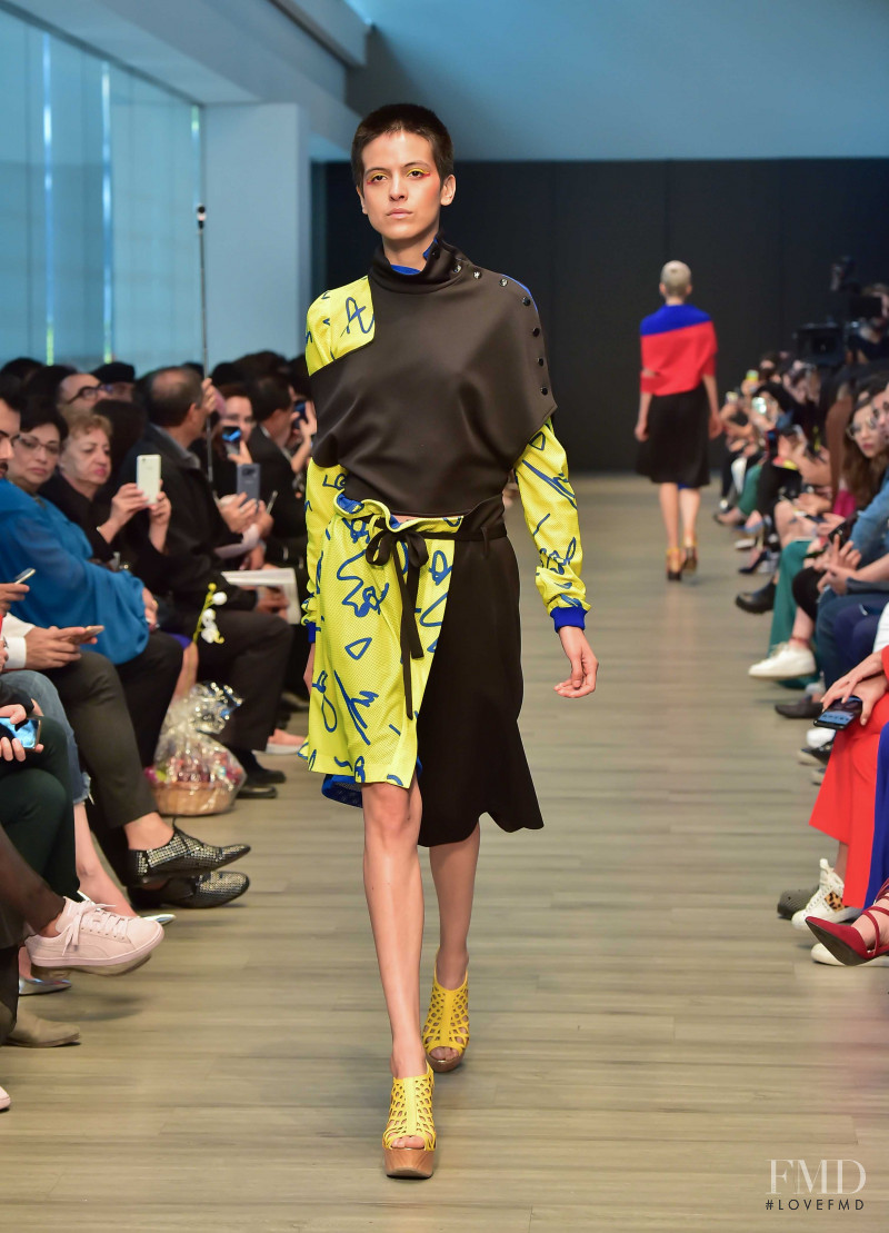 Nora Morales featured in  the Jannette Klein Universidad fashion show for Spring/Summer 2018