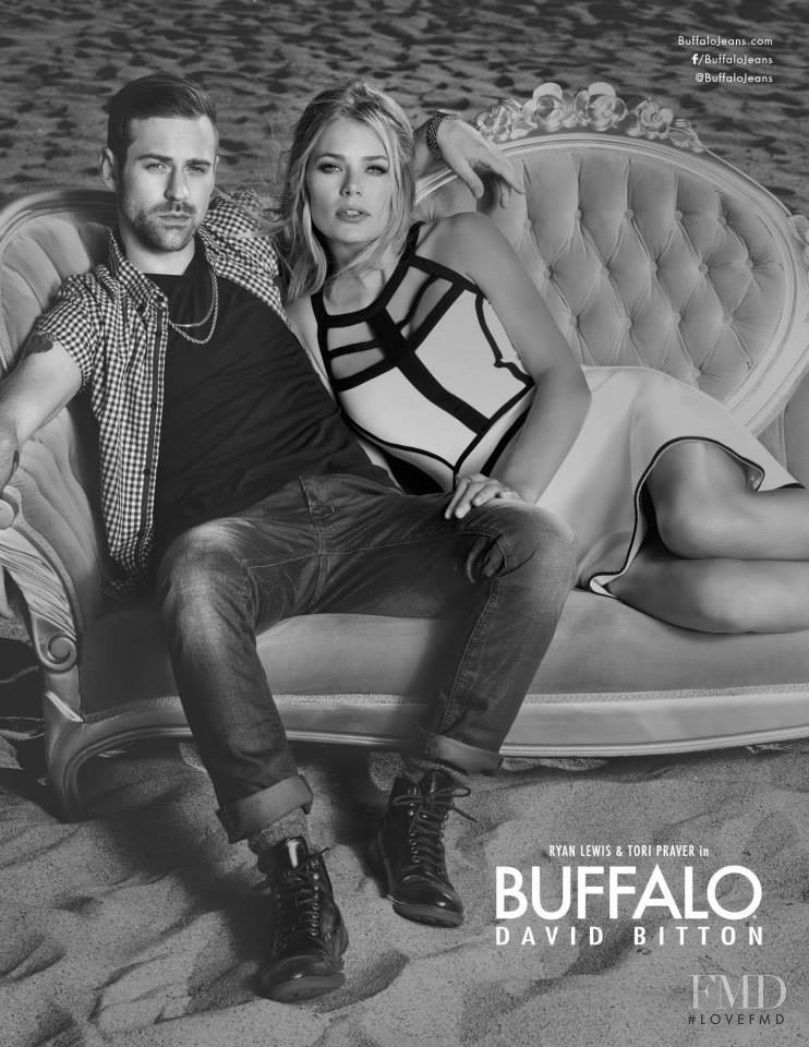 Tori Praver featured in  the Buffalo by David Bitton advertisement for Spring/Summer 2014