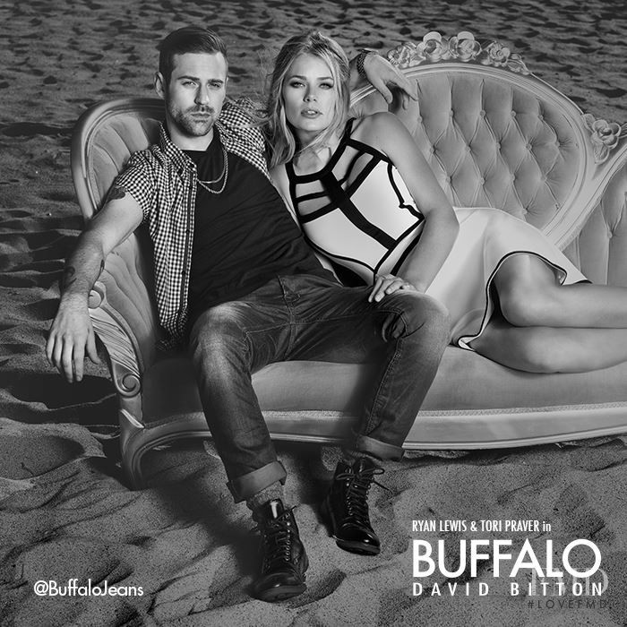 Tori Praver featured in  the Buffalo by David Bitton advertisement for Spring/Summer 2014