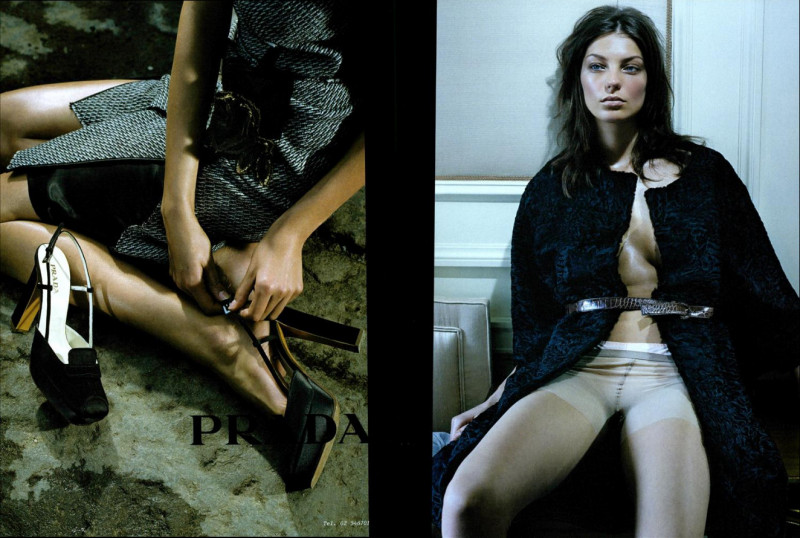 Daria Werbowy featured in  the Prada advertisement for Autumn/Winter 2003