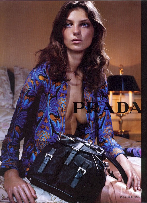 Daria Werbowy featured in  the Prada advertisement for Autumn/Winter 2003