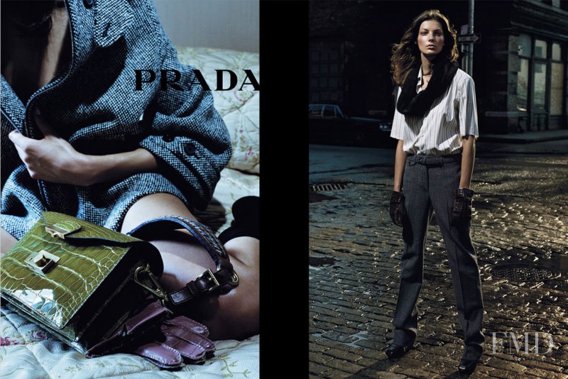 Daria Werbowy featured in  the Prada advertisement for Autumn/Winter 2003