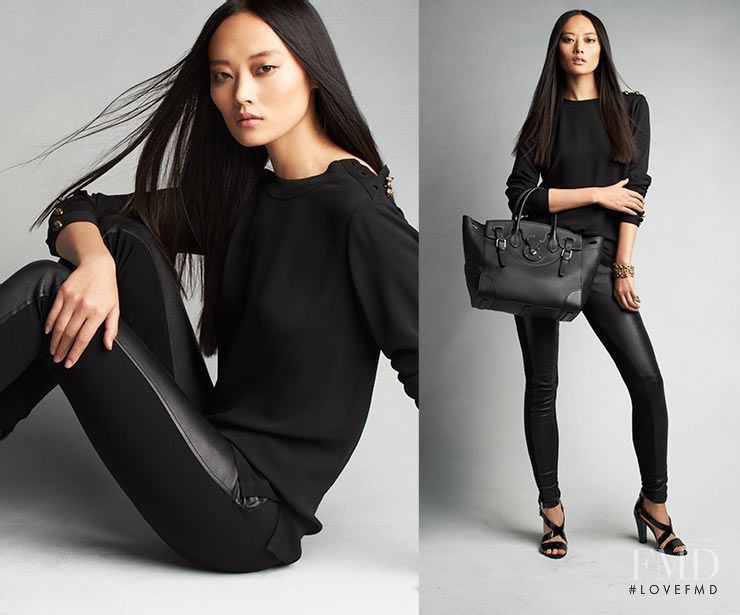 Xiao Xing Li featured in  the Ralph Lauren Black Label advertisement for Spring/Summer 2014