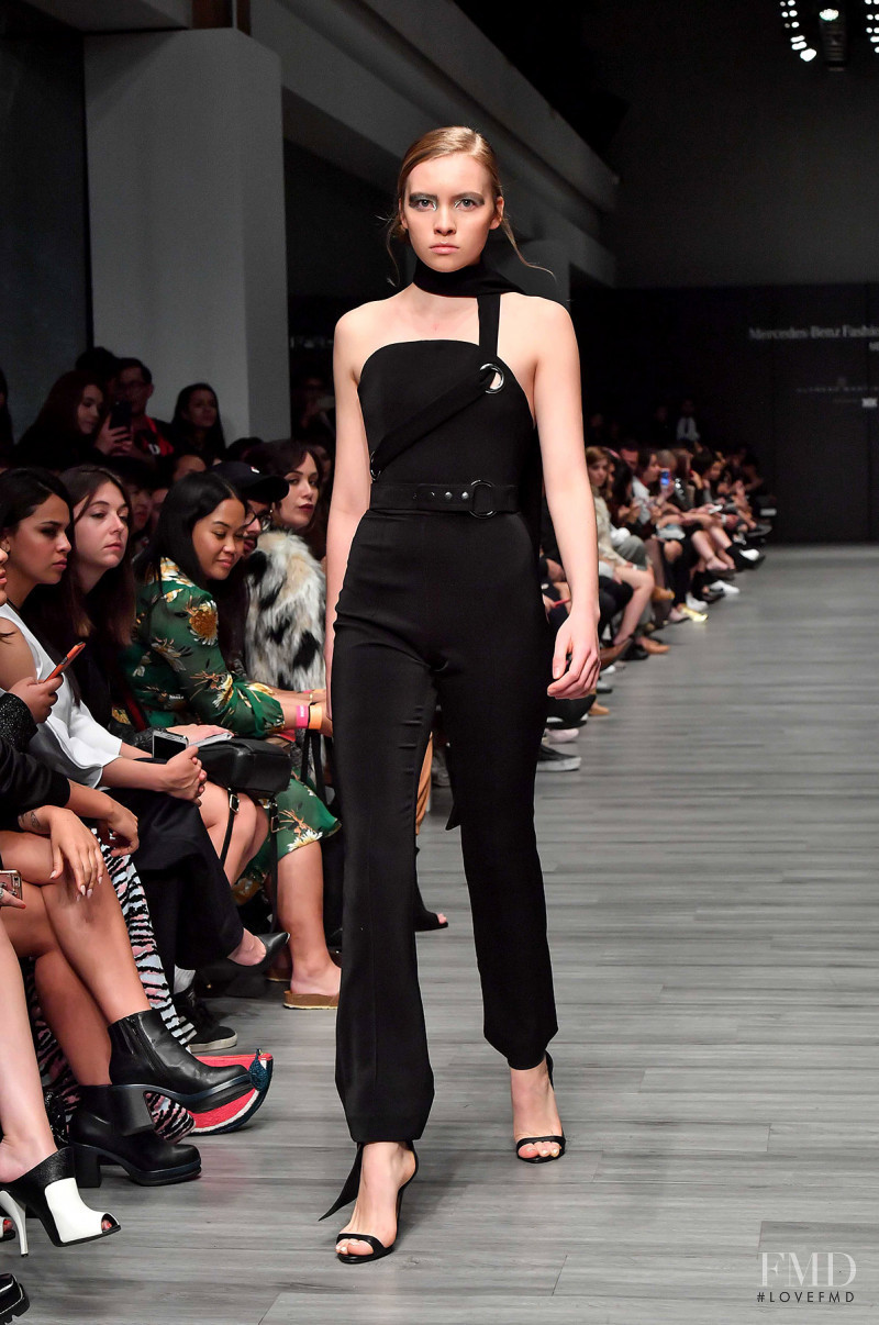 Nina Flores featured in  the Alfredo Martinez fashion show for Spring/Summer 2018