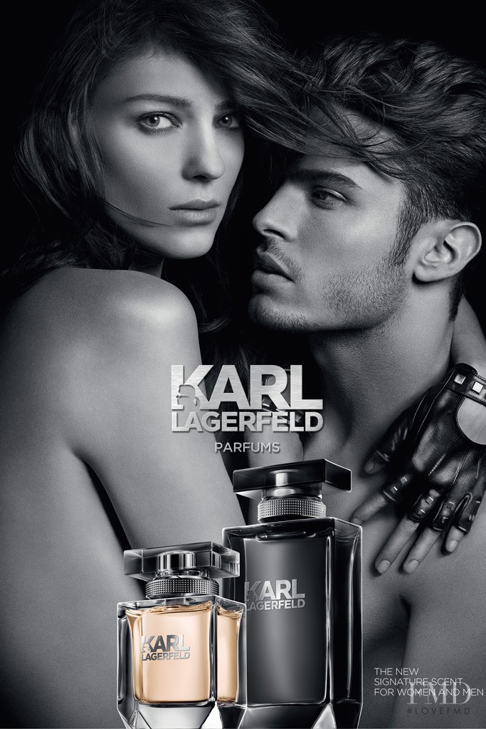 Baptiste Giabiconi featured in  the Karl Lagerfeld Parfums advertisement for Spring/Summer 2014