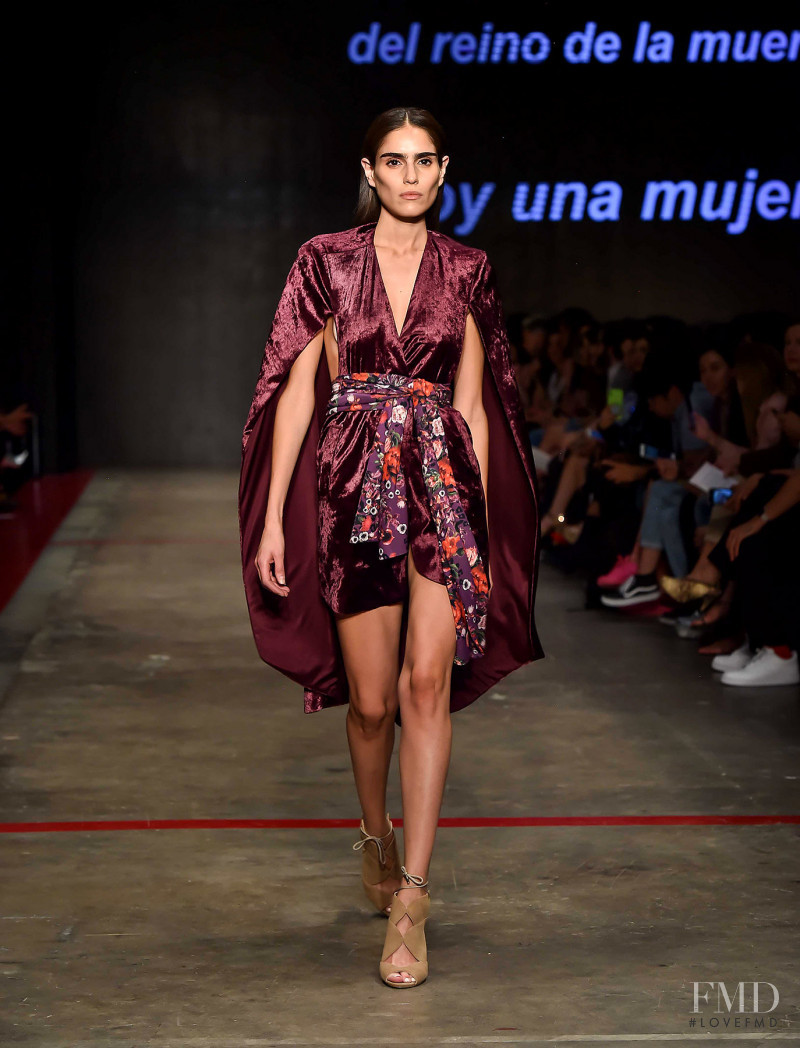 Alejandra Infante featured in  the Alexia Ulibarri fashion show for Autumn/Winter 2018