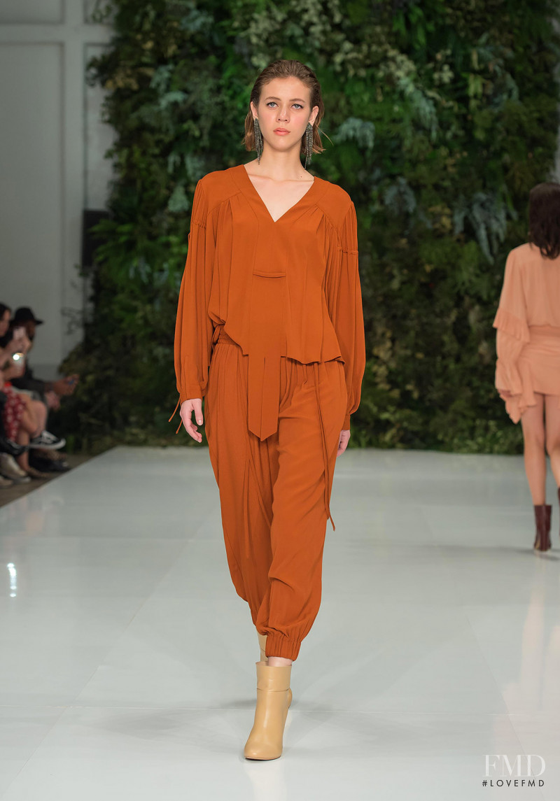 Sarah Cano featured in  the Julio Julio by Francisco Cancino fashion show for Spring/Summer 2019