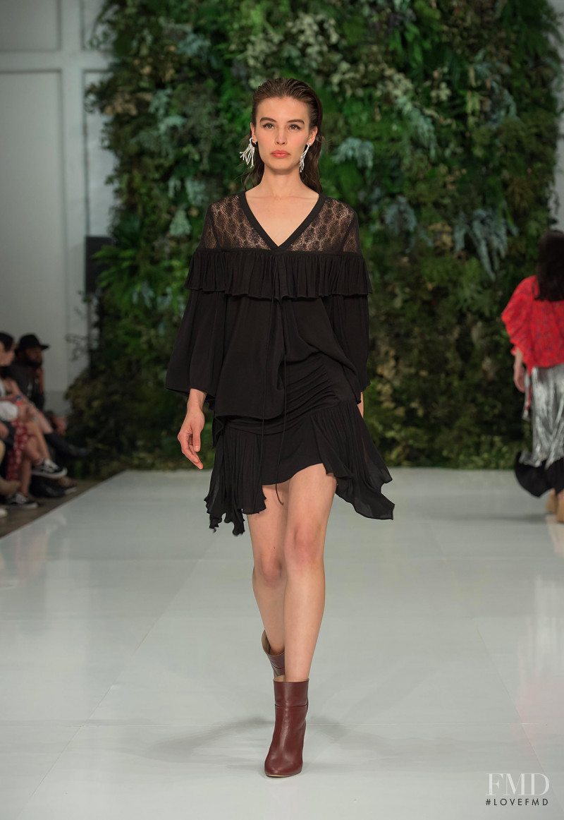Ana Pau Valle featured in  the Julio Julio by Francisco Cancino fashion show for Spring/Summer 2019