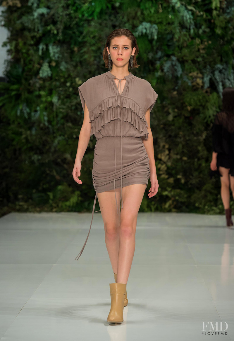 Sarah Cano featured in  the Julio Julio by Francisco Cancino fashion show for Spring/Summer 2019