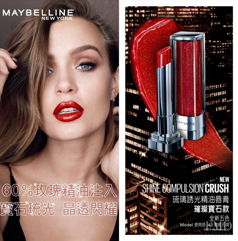 Josephine Skriver featured in  the Maybelline advertisement for Autumn/Winter 2018