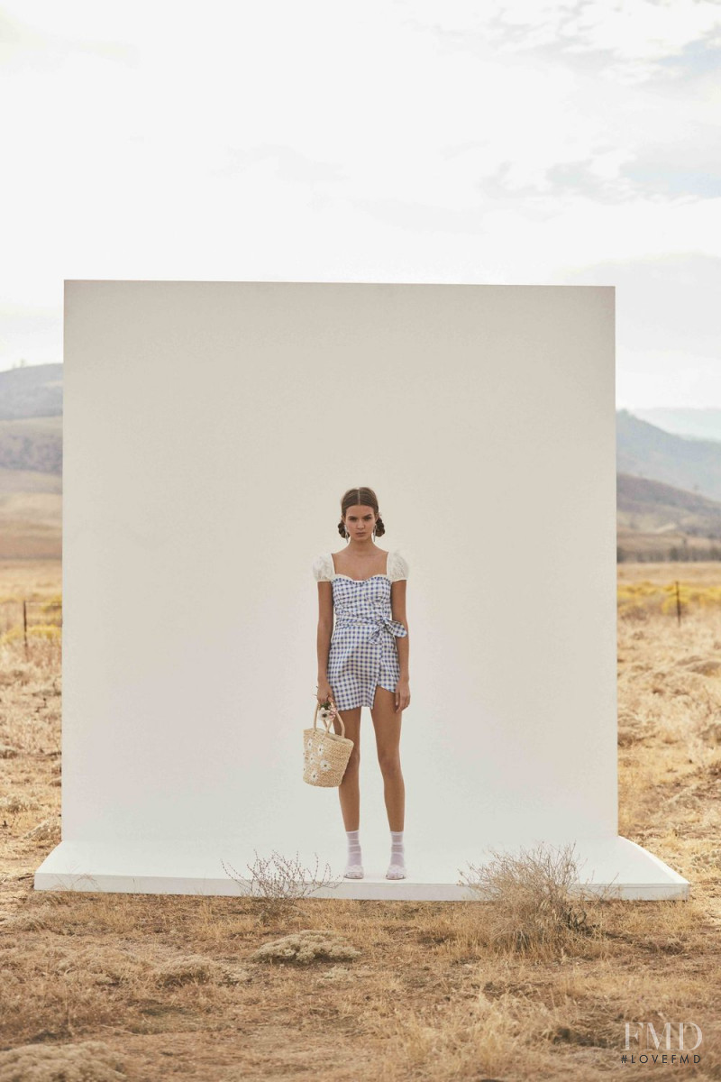 Josephine Skriver featured in  the For Love & Lemons Country Charm advertisement for Summer 2018