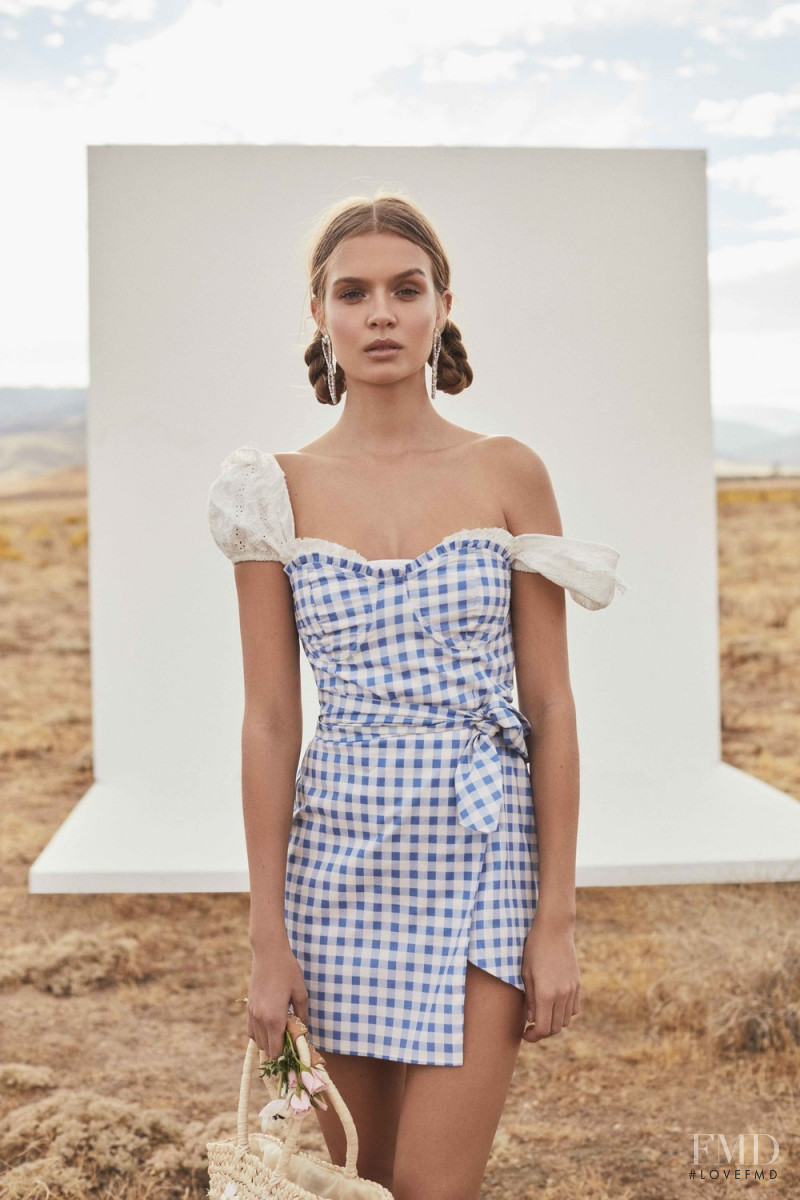 Josephine Skriver featured in  the For Love & Lemons Country Charm advertisement for Summer 2018