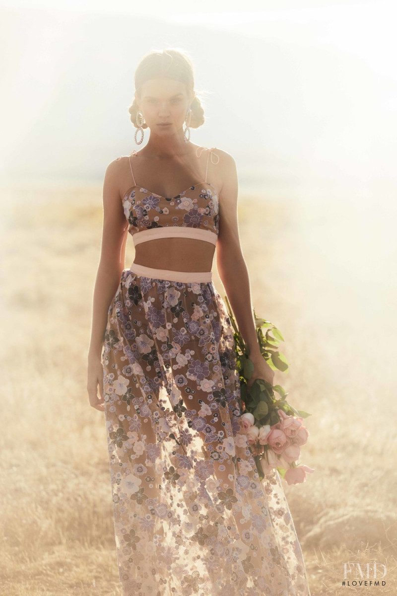 Josephine Skriver featured in  the For Love & Lemons Country Charm advertisement for Summer 2018