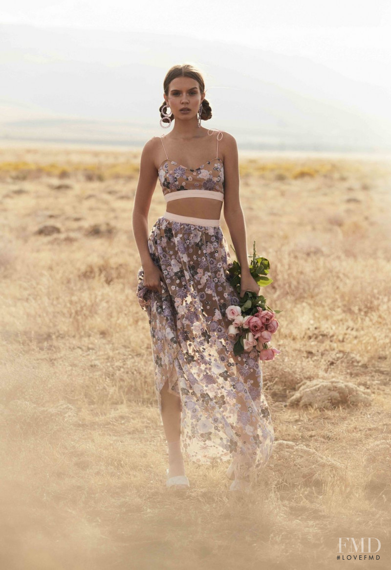 Josephine Skriver featured in  the For Love & Lemons Country Charm advertisement for Summer 2018