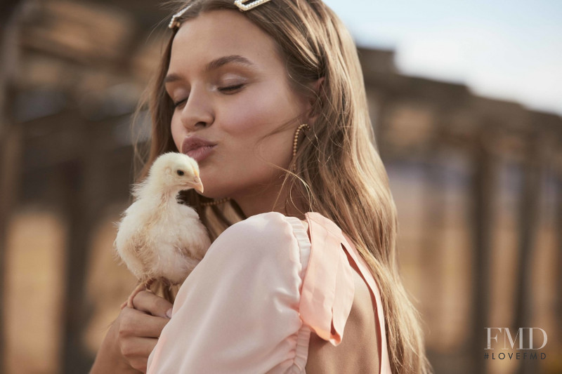 Josephine Skriver featured in  the For Love & Lemons Country Charm advertisement for Summer 2018