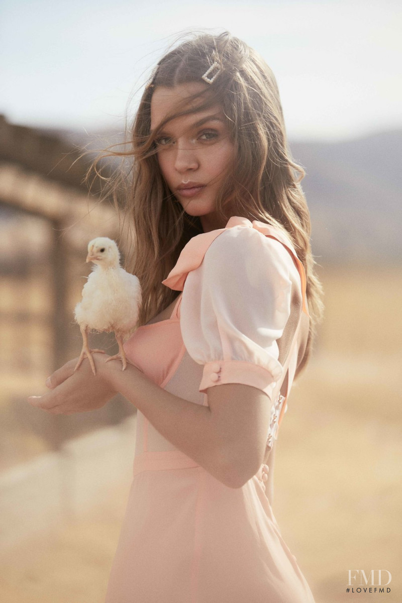 Josephine Skriver featured in  the For Love & Lemons Country Charm advertisement for Summer 2018