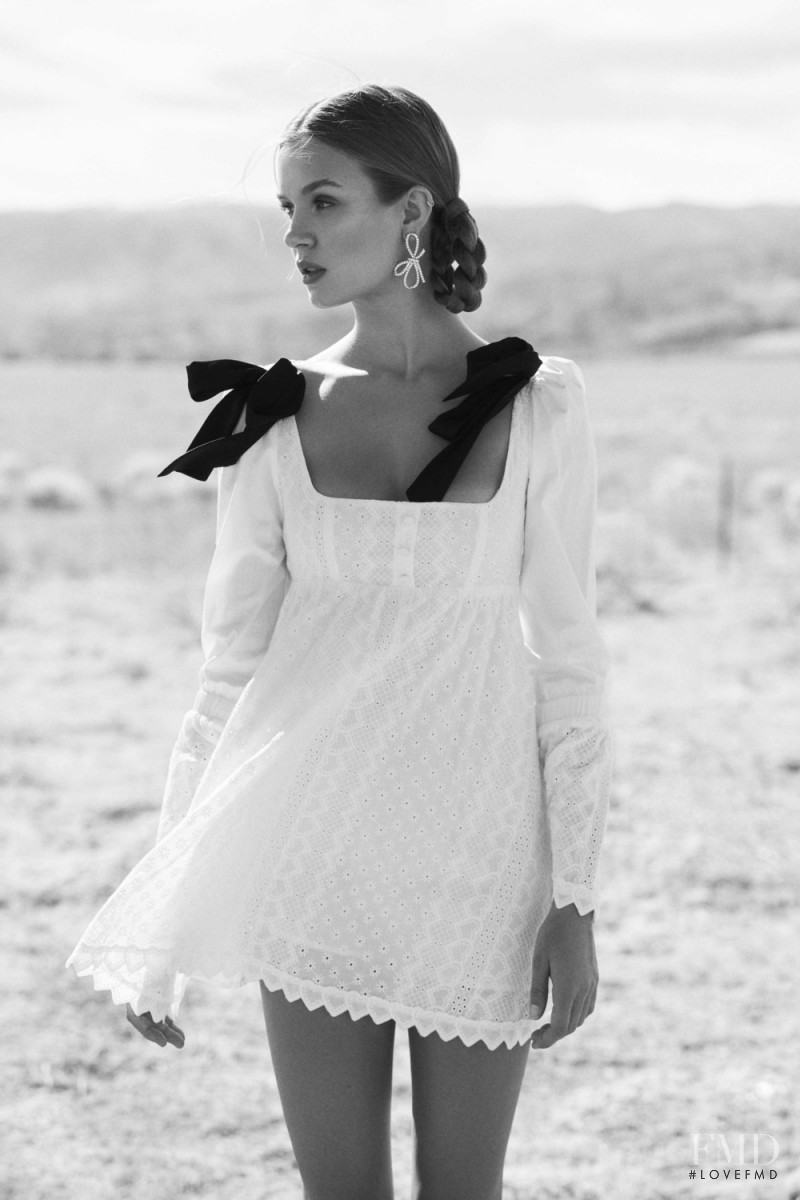 Josephine Skriver featured in  the For Love & Lemons Country Charm advertisement for Summer 2018