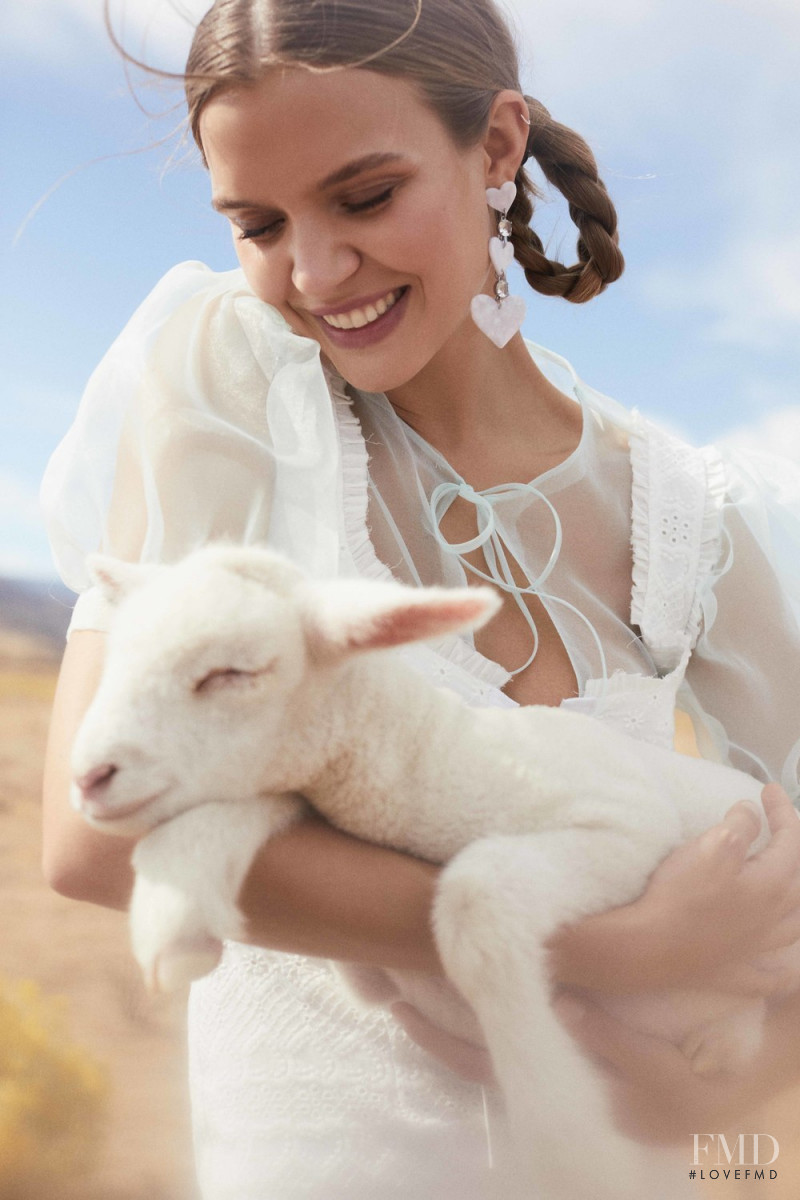 Josephine Skriver featured in  the For Love & Lemons Country Charm advertisement for Summer 2018