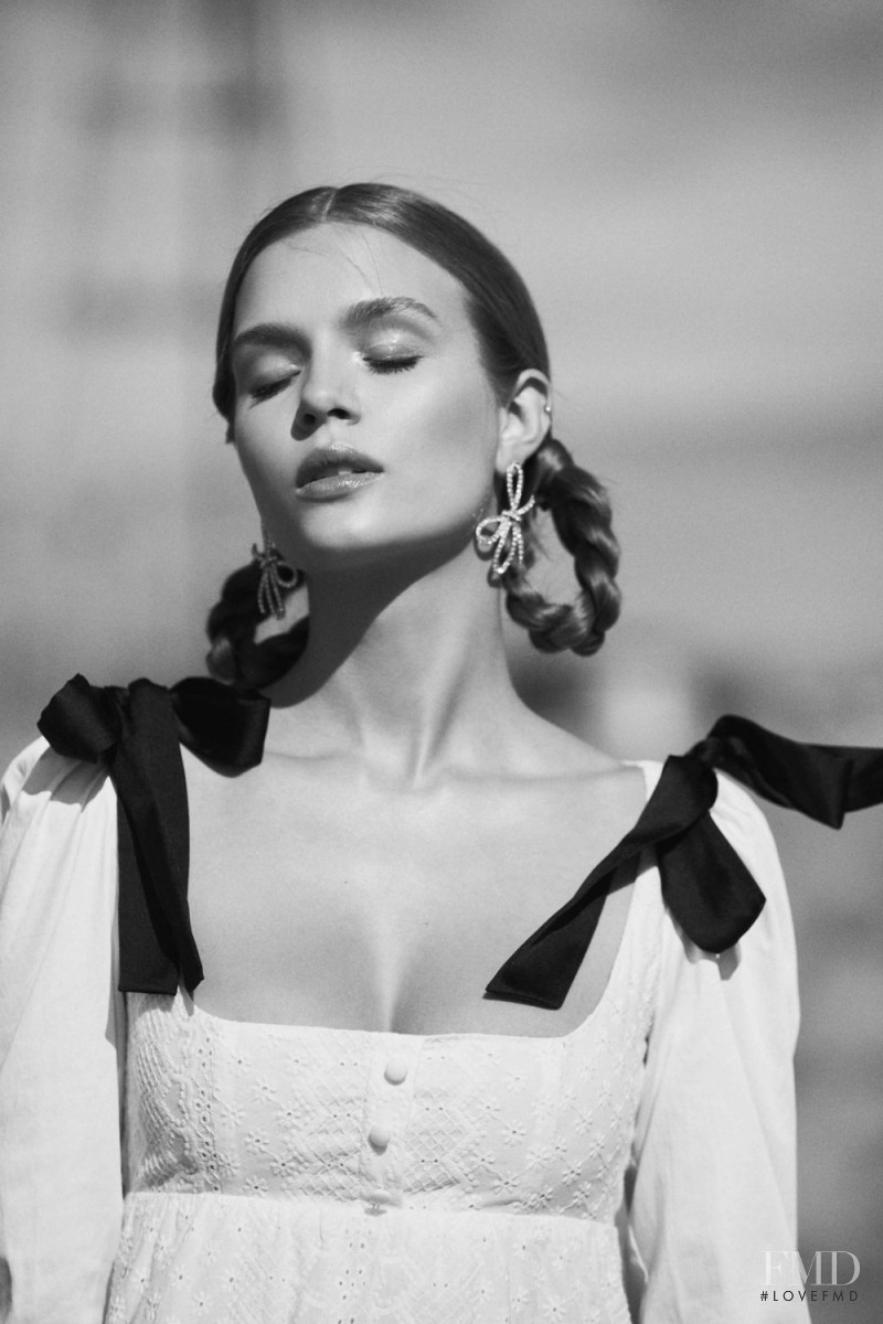 Josephine Skriver featured in  the For Love & Lemons Country Charm advertisement for Summer 2018