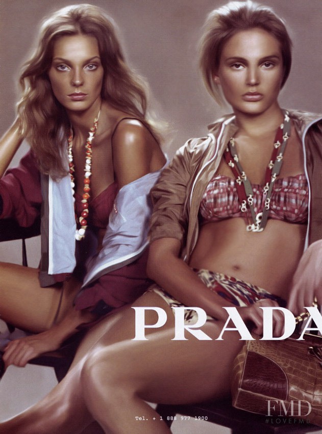Bridget Hall featured in  the Prada advertisement for Spring/Summer 2004