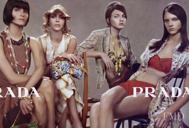 Madeleine Blomberg featured in  the Prada advertisement for Spring/Summer 2004