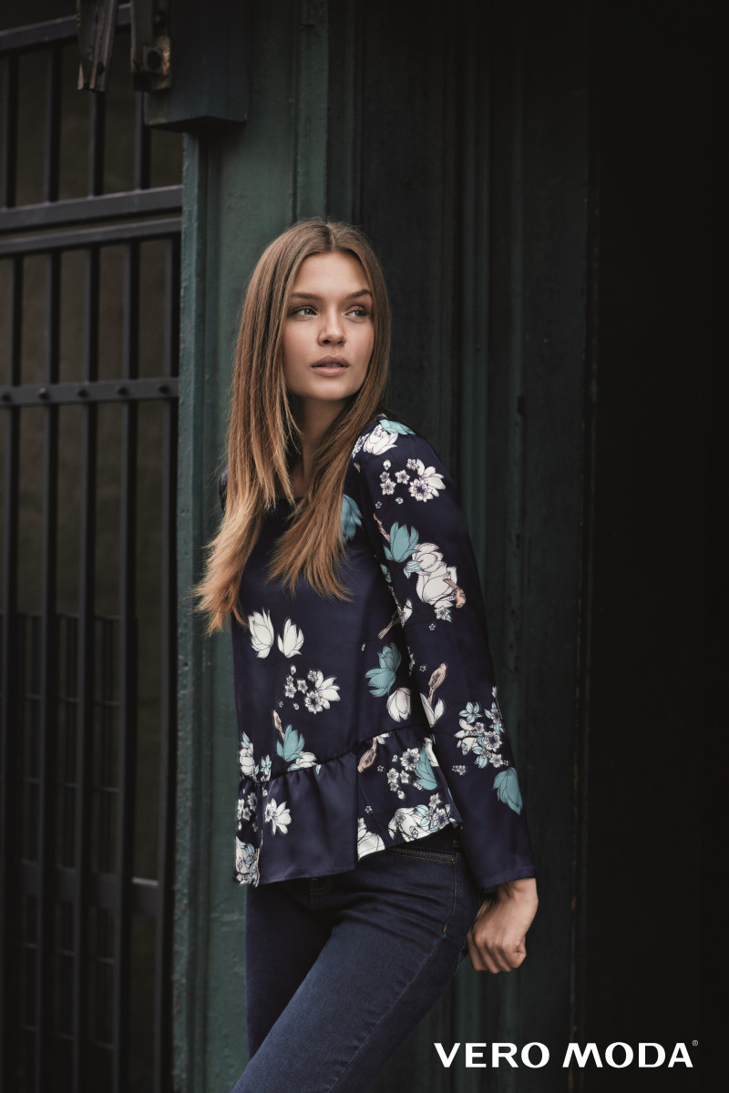 Josephine Skriver featured in  the Vero Moda advertisement for Winter 2016