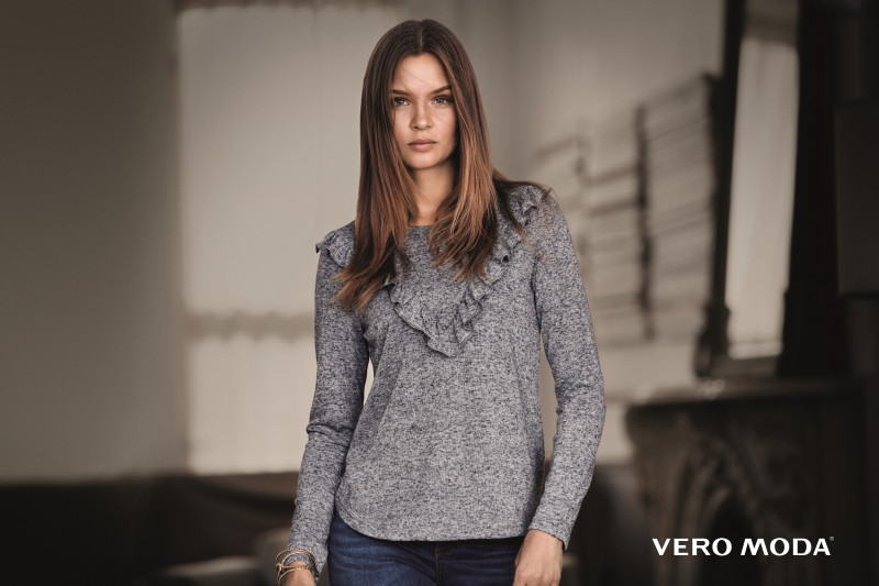 Josephine Skriver featured in  the Vero Moda advertisement for Winter 2016