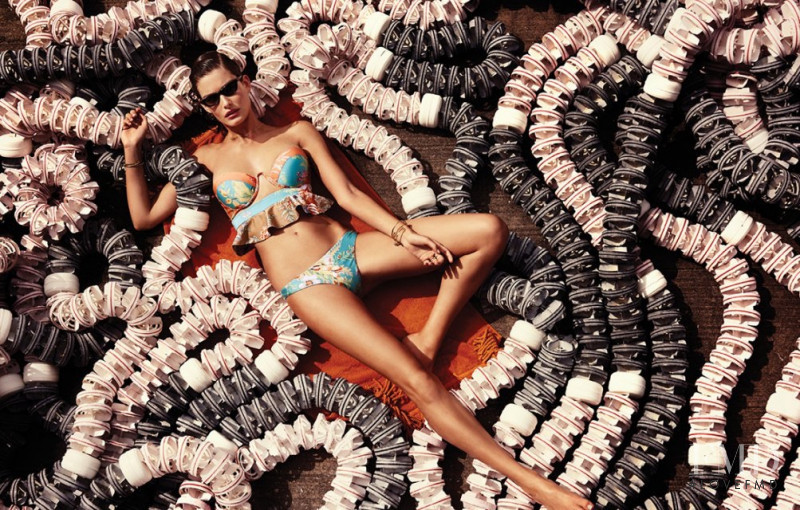 Ophélie Guillermand featured in  the Zimmermann Swim advertisement for Spring/Summer 2015