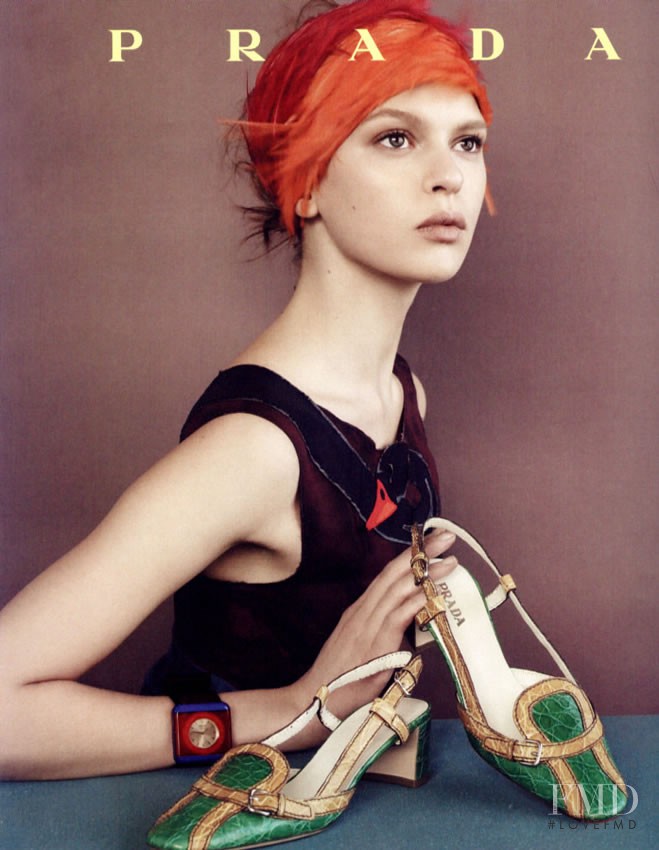 Elise Crombez featured in  the Prada advertisement for Spring/Summer 2005