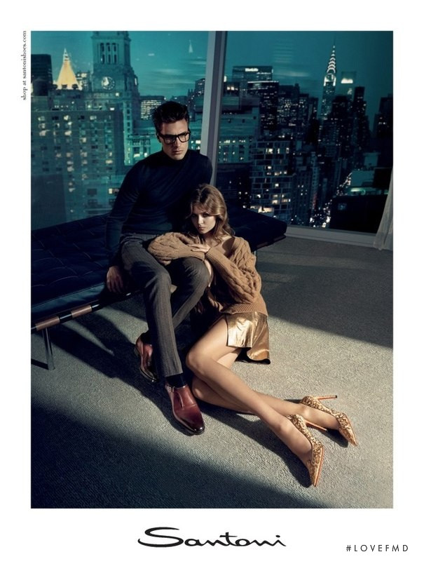 Josephine Skriver featured in  the Santoni advertisement for Autumn/Winter 2014