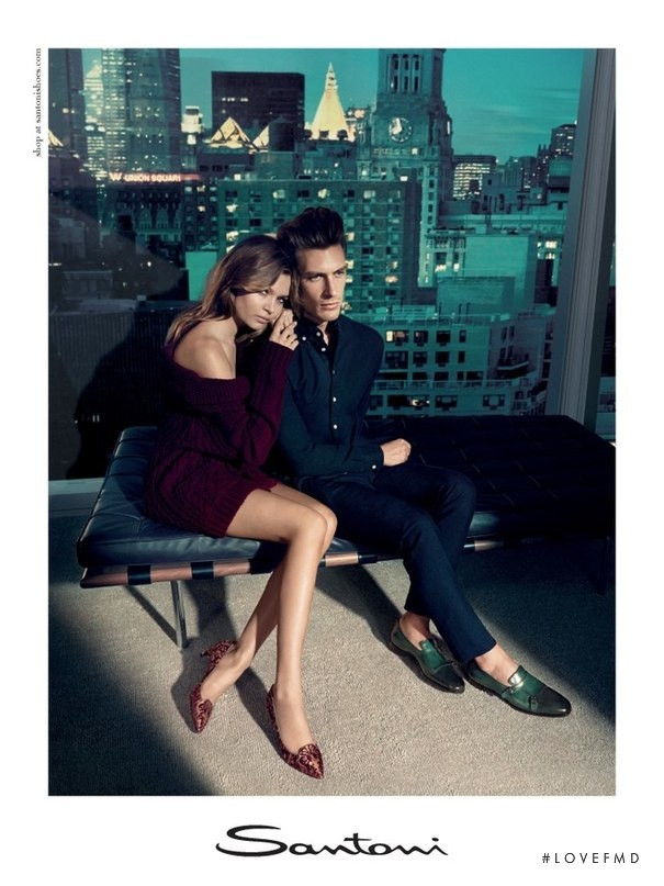 Josephine Skriver featured in  the Santoni advertisement for Autumn/Winter 2014