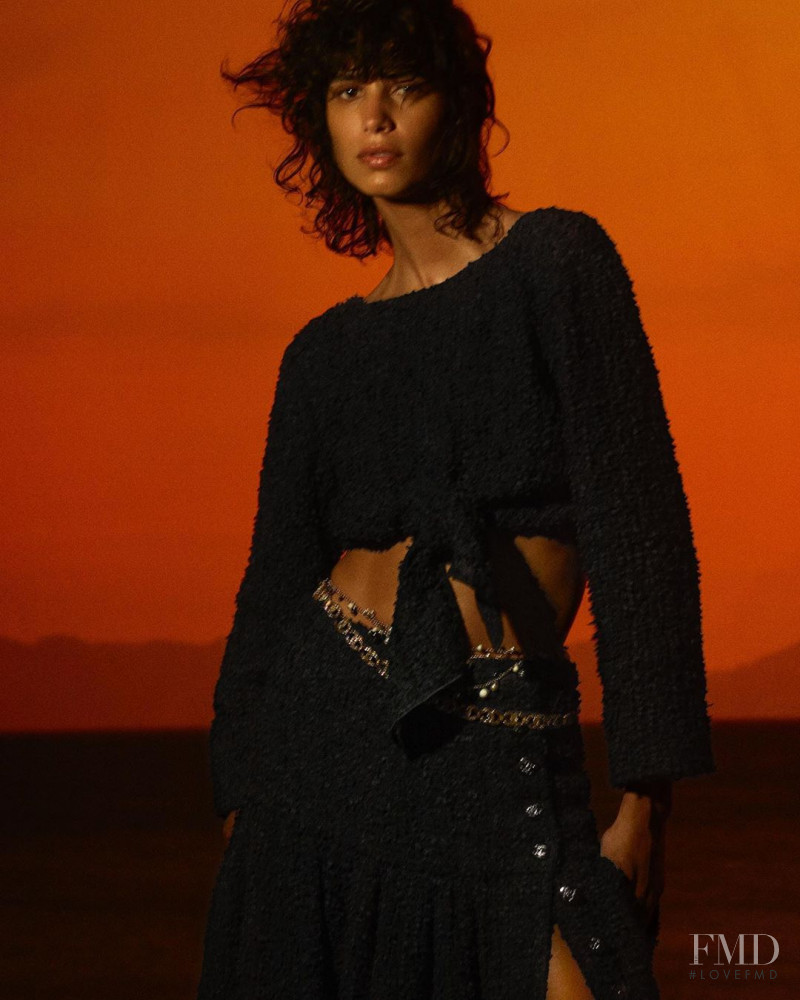 Mica Arganaraz featured in  the Chanel Balade en Mediterranee advertisement for Cruise 2021