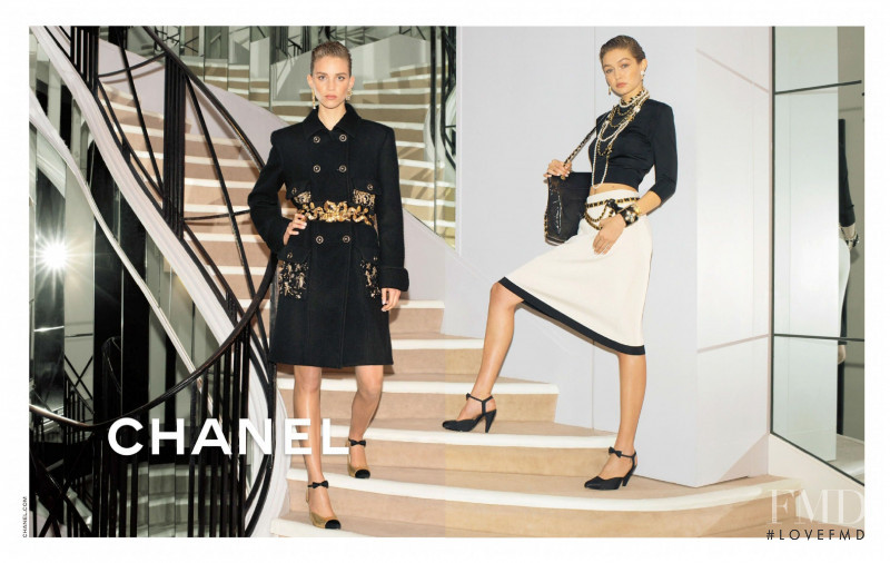 Gigi Hadid featured in  the Chanel advertisement for Pre-Fall 2020