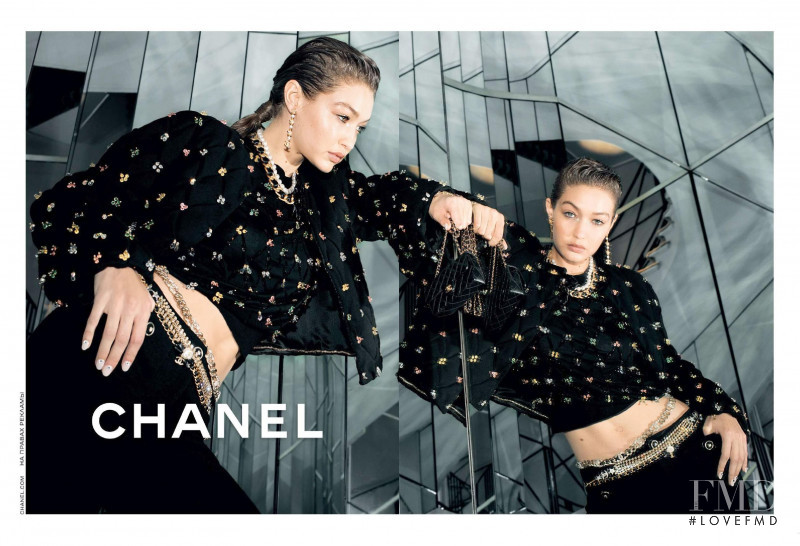 Gigi Hadid featured in  the Chanel advertisement for Pre-Fall 2020
