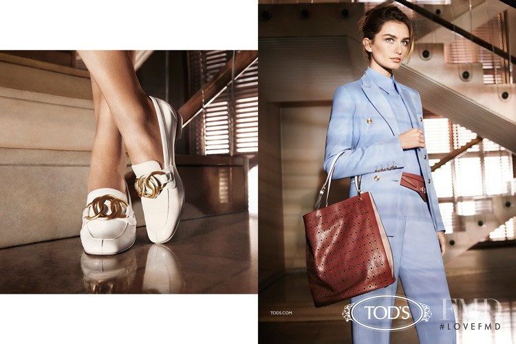 Andreea Diaconu featured in  the Tod\'s advertisement for Spring/Summer 2014