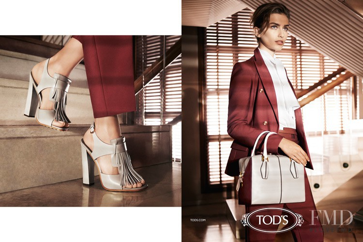 Andreea Diaconu featured in  the Tod\'s advertisement for Spring/Summer 2014