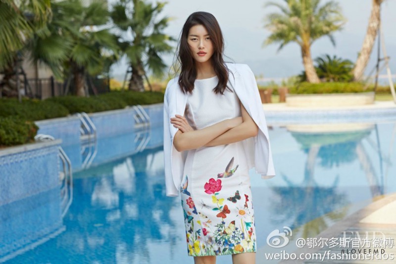 Liu Wen featured in  the Erdos advertisement for Spring/Summer 2014