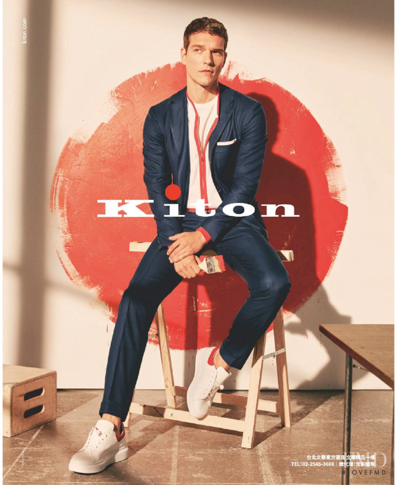 Alexandre Cunha featured in  the Kiton advertisement for Spring/Summer 2020