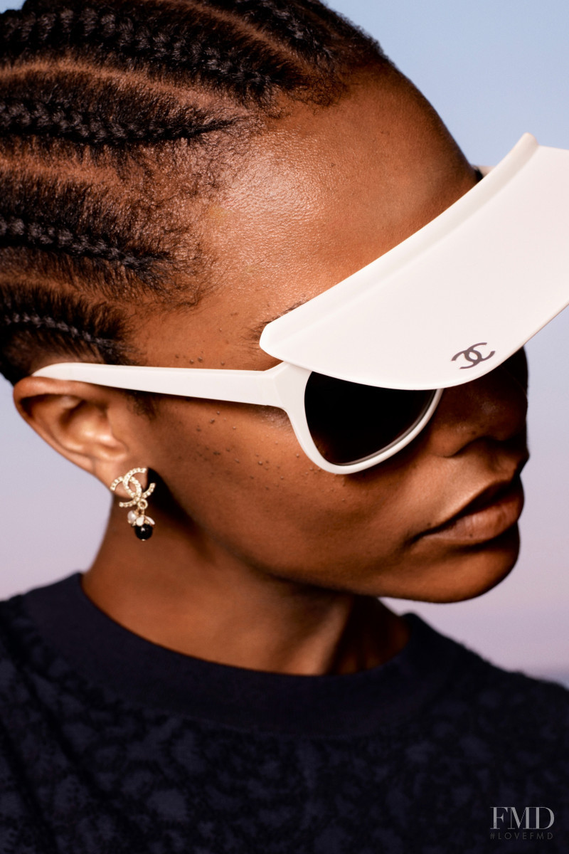 Karly Loyce featured in  the Chanel lookbook for Resort 2021