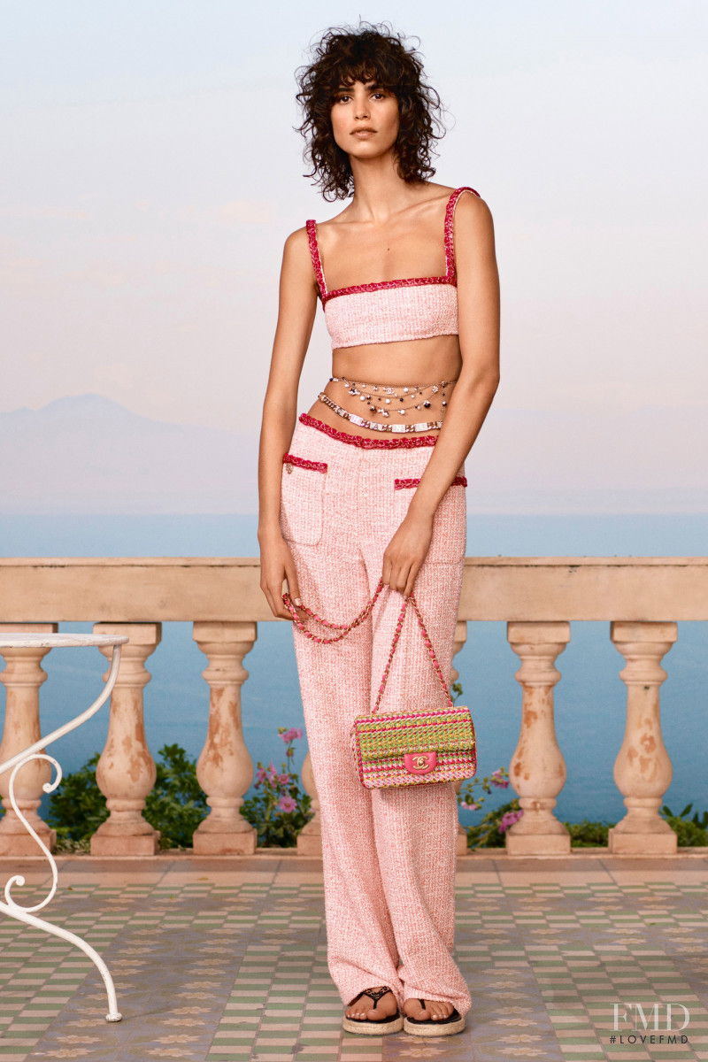 Mica Arganaraz featured in  the Chanel lookbook for Resort 2021