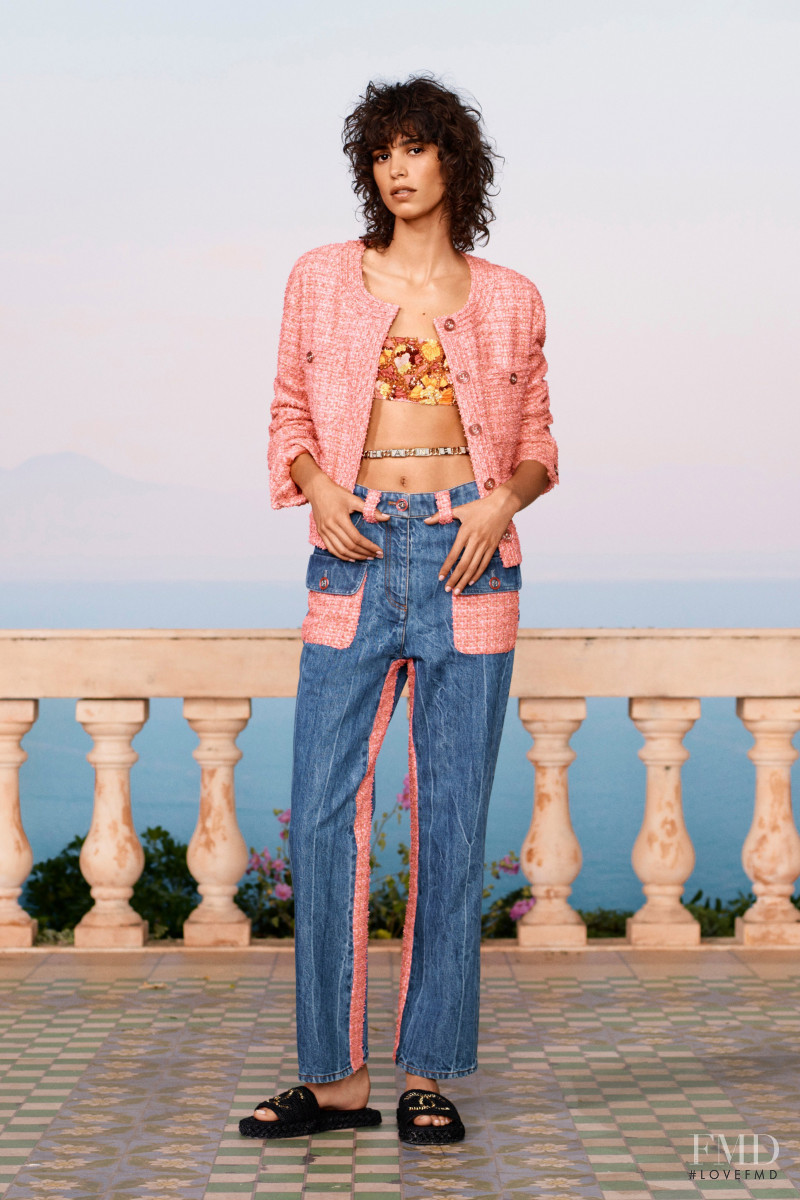 Mica Arganaraz featured in  the Chanel lookbook for Resort 2021