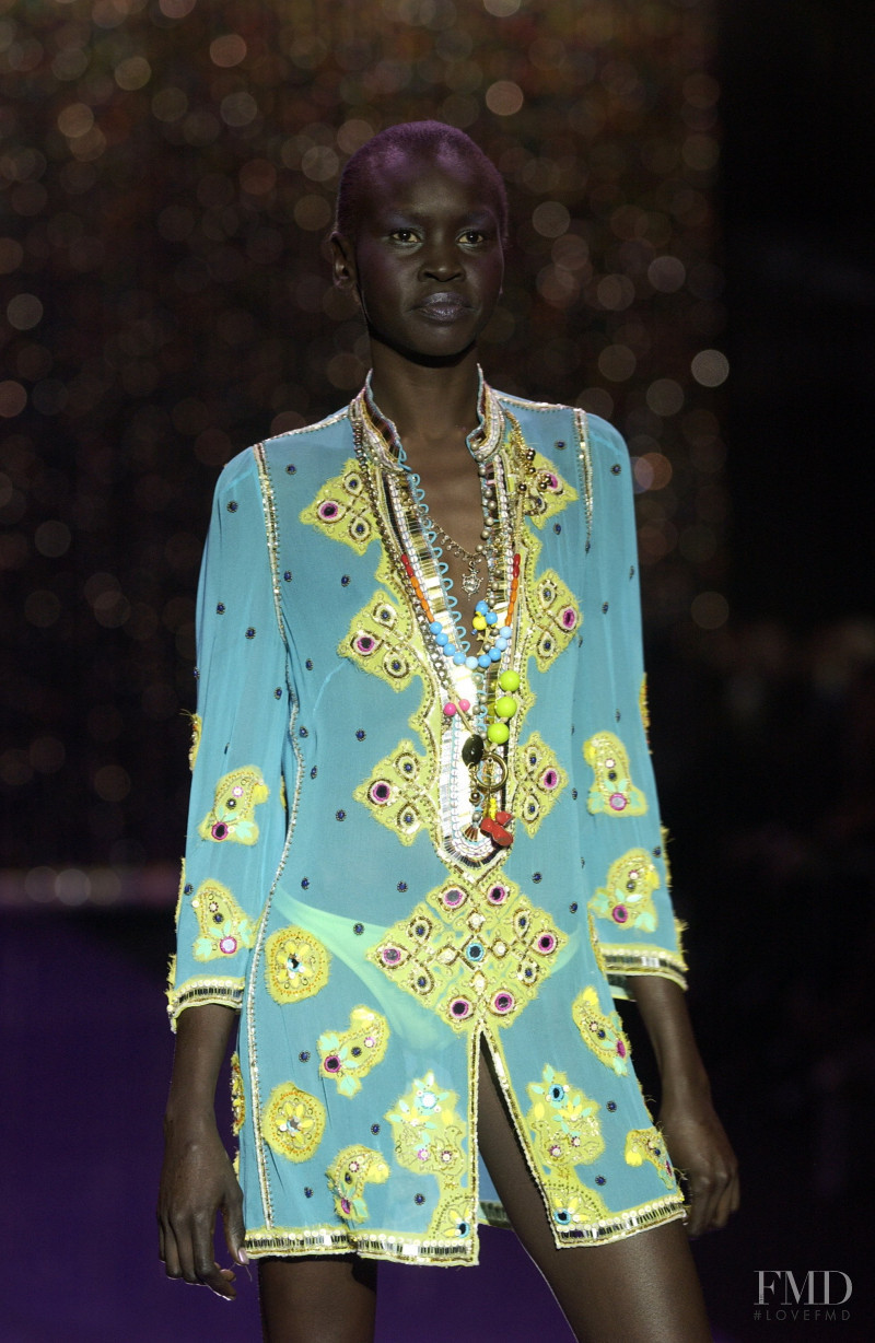 Alek Wek featured in  the Jenny Packham fashion show for Spring/Summer 2005