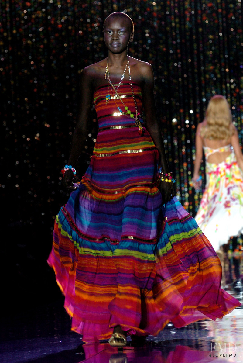 Alek Wek featured in  the Jenny Packham fashion show for Spring/Summer 2005