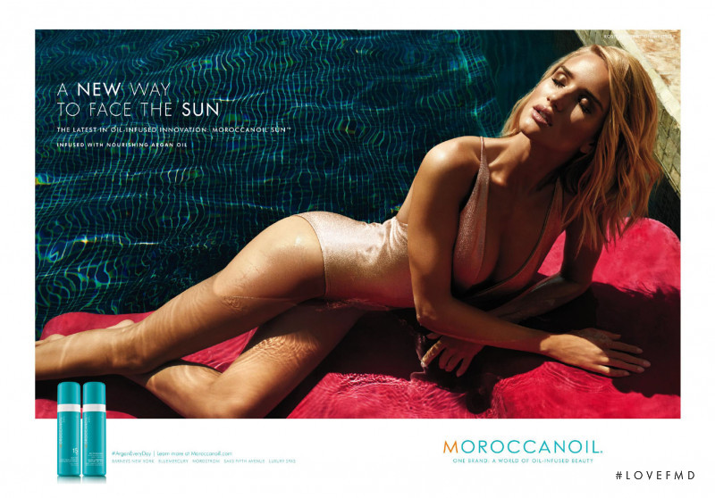 Rosie Huntington-Whiteley featured in  the Moroccanoil advertisement for Spring/Summer 2016
