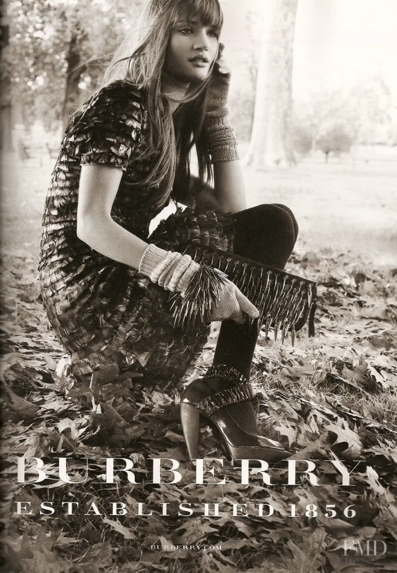 Rosie Huntington-Whiteley featured in  the Burberry advertisement for Autumn/Winter 2008