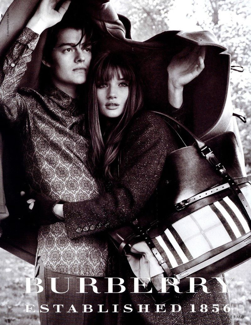 Rosie Huntington-Whiteley featured in  the Burberry advertisement for Autumn/Winter 2008