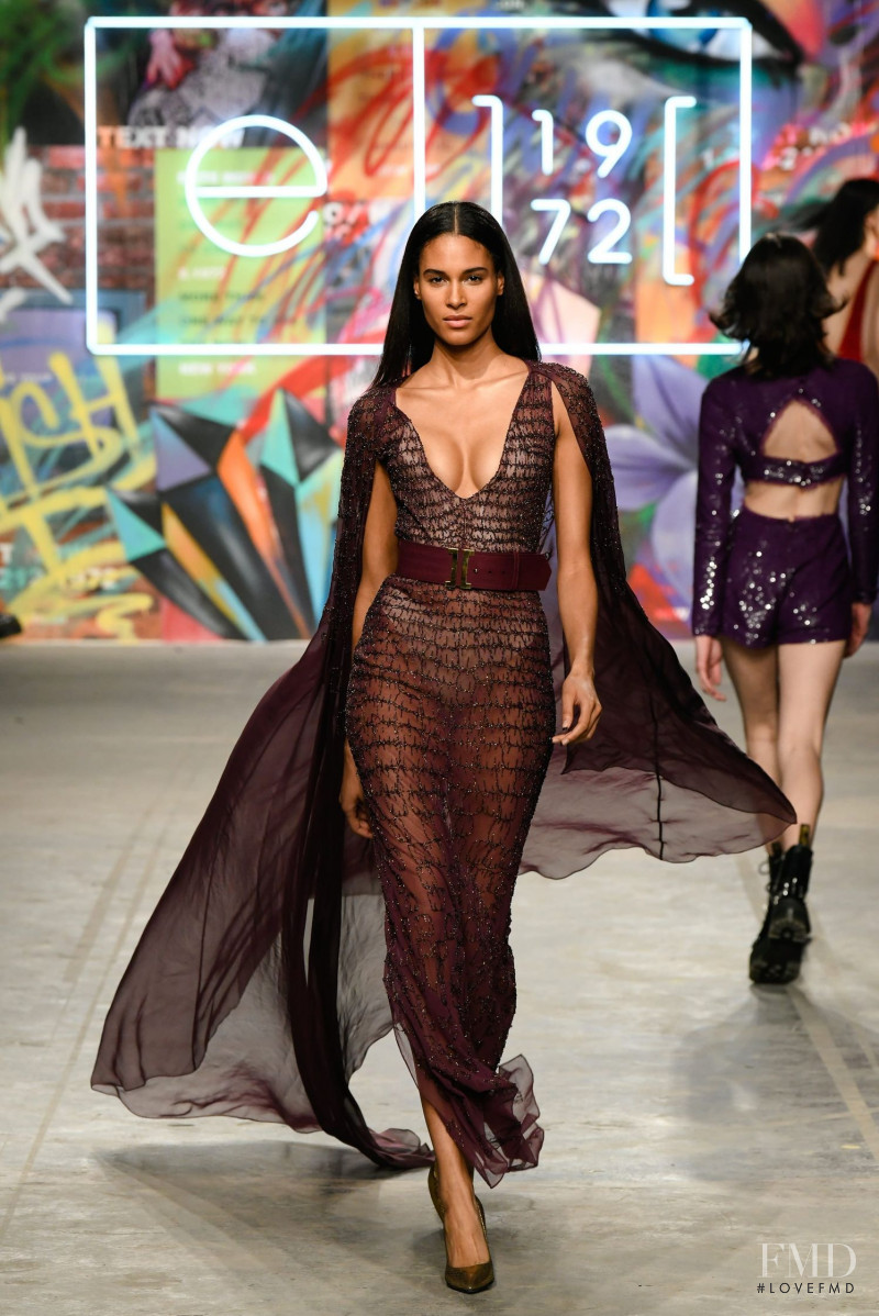 Cindy Bruna featured in  the e1972 fashion show for Autumn/Winter 2020
