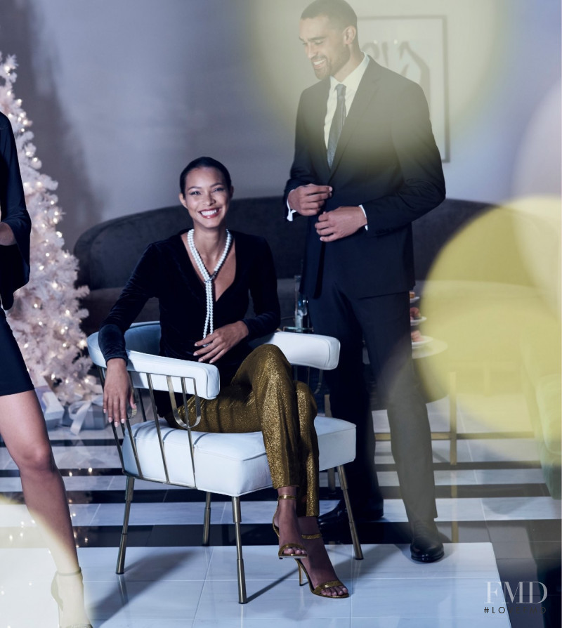 Lais Ribeiro featured in  the White House|Black Market advertisement for Christmas 2018